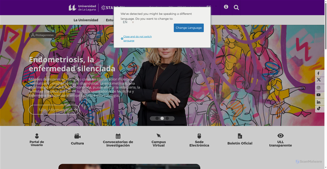 Security scan screenshot of https://ull.es