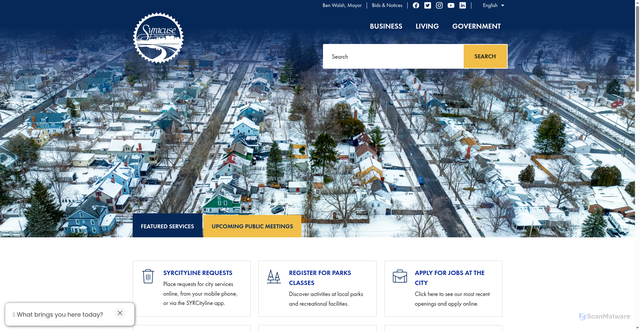 Security scan screenshot of https://www.syr.gov/