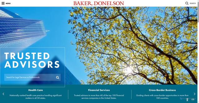 Security scan screenshot of https://www.bakerdonelson.com