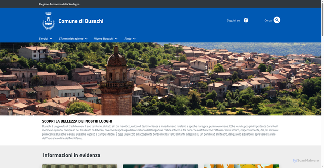 Security scan screenshot of https://www.comune.busachi.or.it/index.php