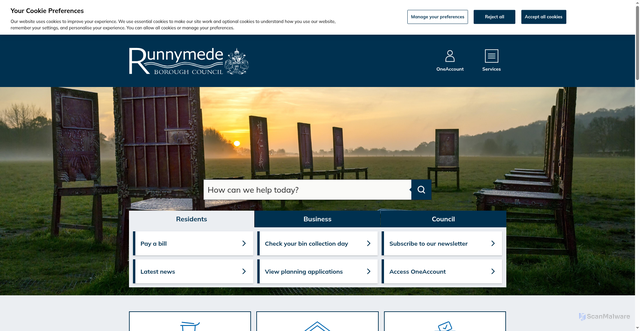 Security scan screenshot of https://www.runnymede.gov.uk/
