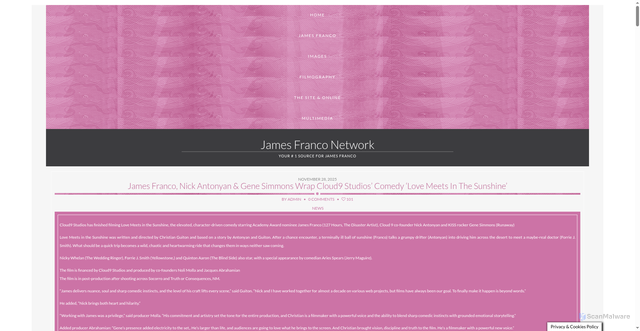 Security scan screenshot of https://james-franco.org/