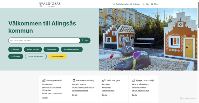 Security scan screenshot of https://www.alingsas.se/
