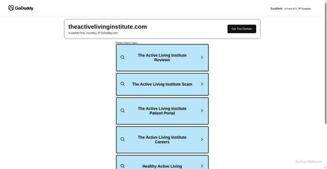 Security scan screenshot of http://theactivelivinginstitute.com/