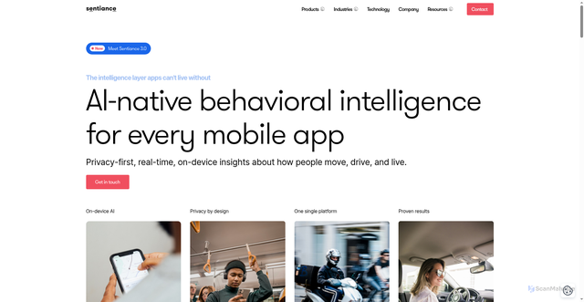 Security scan screenshot of https://api.sentiance.com