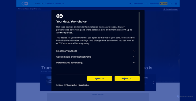 Security scan screenshot of https://www.dw.com/