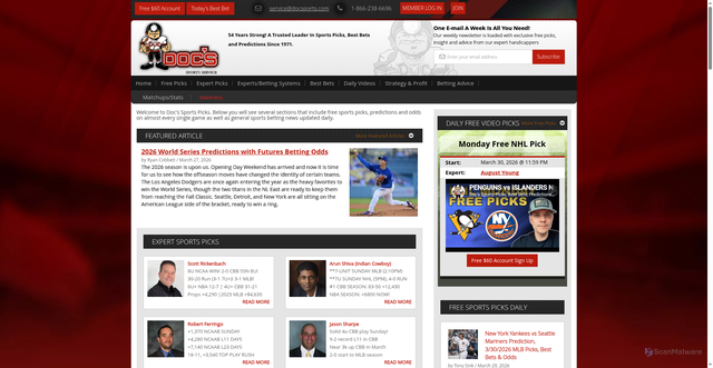 Security scan screenshot of https://docsports.com