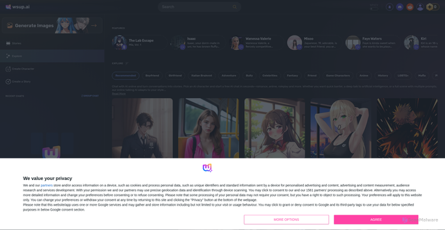 Security scan screenshot of https://cdn.wsup.ai