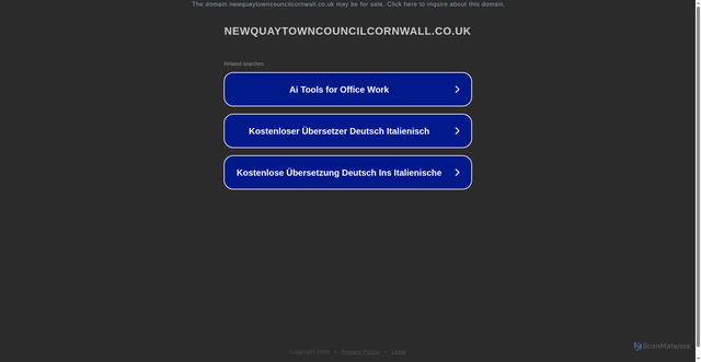 Security scan screenshot of http://ww25.newquaytowncouncilcornwall.co.uk/?subid1=20251105-0316-21c1-a65e-c9eea2a71fa1