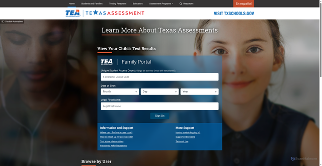 Security scan screenshot of https://www.texasassessment.gov/