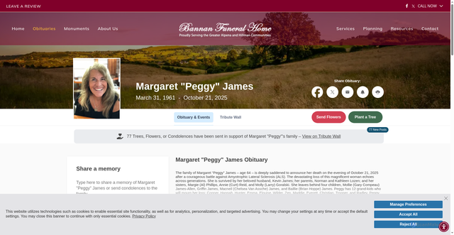 Security scan screenshot of https://www.bannanfuneralhome.com/obituaries/Margaret-Peggy-James?obId=46152021