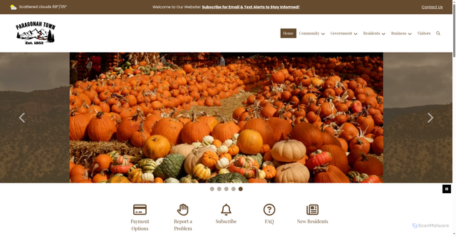 Security scan screenshot of https://paragonahtown.gov/