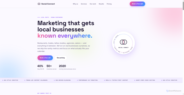 Security scan screenshot of https://socialconnect.club/