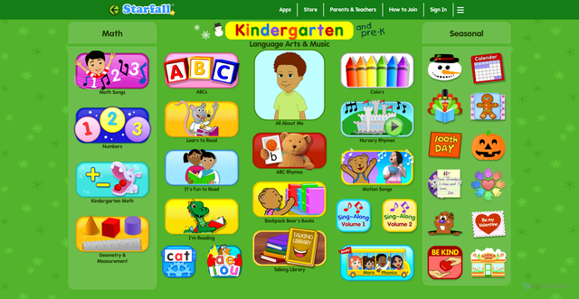 Security scan screenshot of https://www.starfall.com/h/index-kindergarten.php