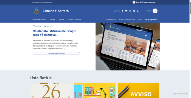 Security scan screenshot of https://comune.sarroch.ca.it/