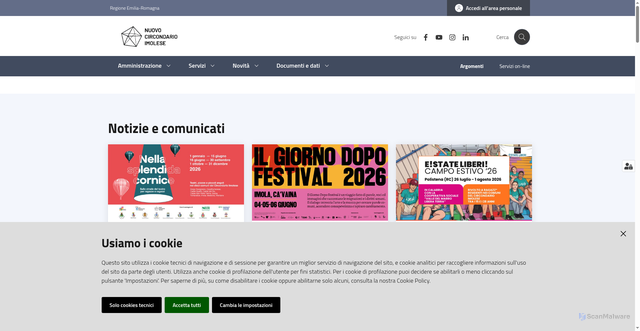Security scan screenshot of https://www.nuovocircondarioimolese.it