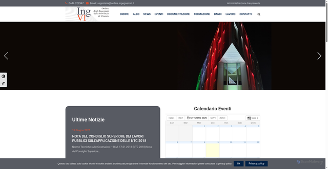 Security scan screenshot of https://ordine.ingegneri.vi.it/