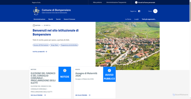Security scan screenshot of https://www.comunebompensiere.it