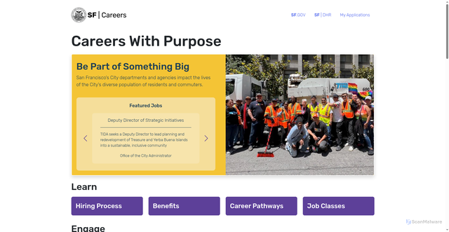 Security scan screenshot of https://careers.sf.gov/