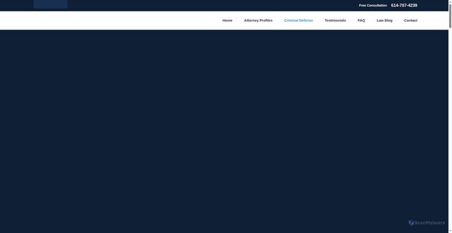 Security scan screenshot of https://www.columbusattorneycriminal.com/criminal-defense/