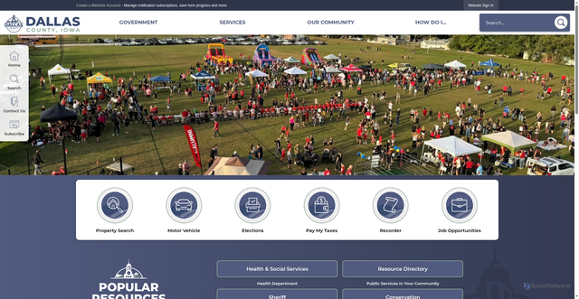 Security scan screenshot of https://dallascountyiowa.gov/