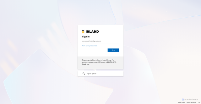 Security scan screenshot of https://inlandkw.sharepoint.com