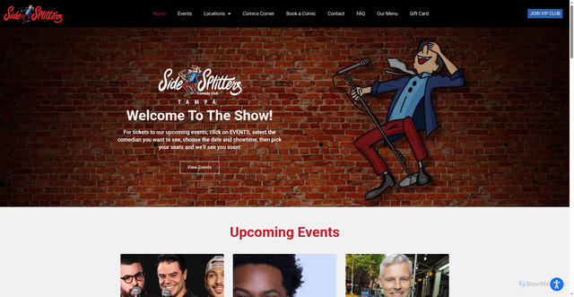 Security scan screenshot of https://sidesplitterscomedy.com/locations/tampa/