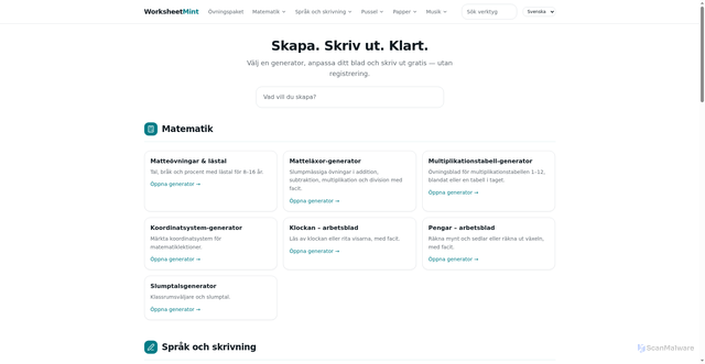 Security scan screenshot of https://skapablad.se