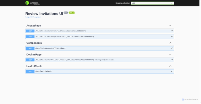 Security scan screenshot of https://review-invitations-ui.frontiersin.org