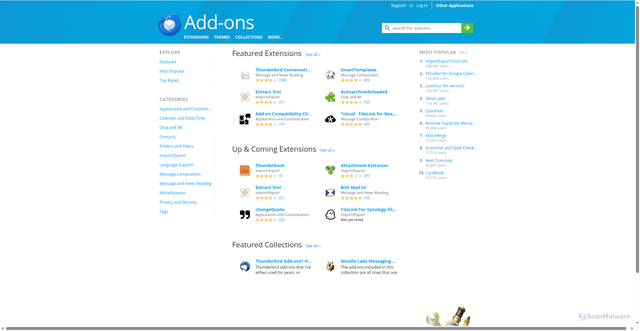 Security scan screenshot of https://reviewers.addons.thunderbird.net
