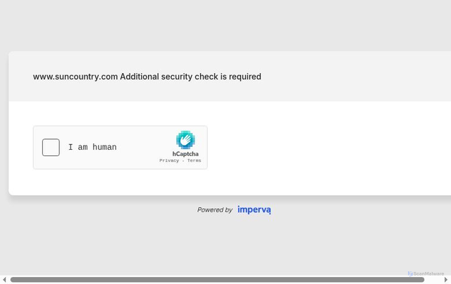 Security scan screenshot of https://www.suncountry.com/