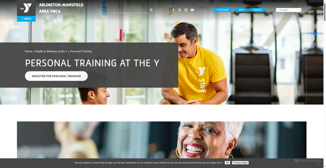 Security scan screenshot of https://amaymca.org/health-wellness/personal-training/