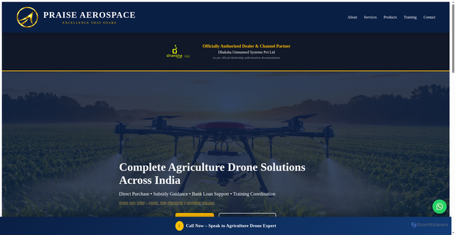 Security scan screenshot of https://praiseaerospace.com/