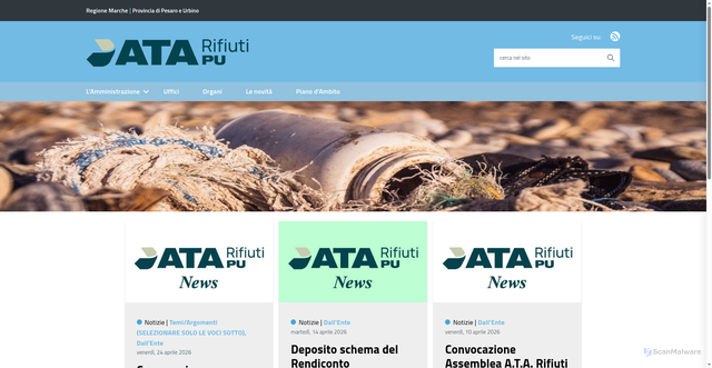 Security scan screenshot of https://www.atarifiuti.pu.it/
