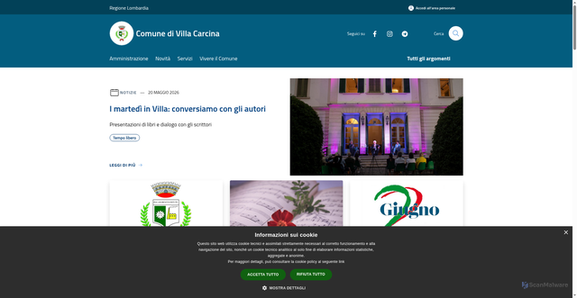 Security scan screenshot of https://www.comune.villacarcina.bs.it/