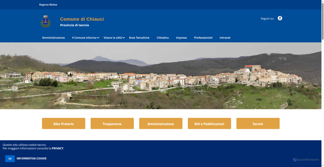 Security scan screenshot of https://www.comune.chiauci.is.it/hh/index.php