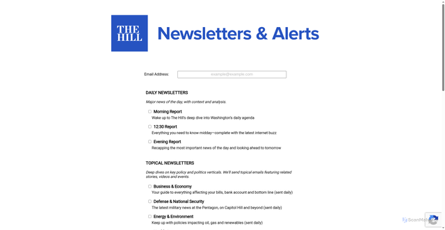 Security scan screenshot of https://nxslink.thehill.com/join/signup