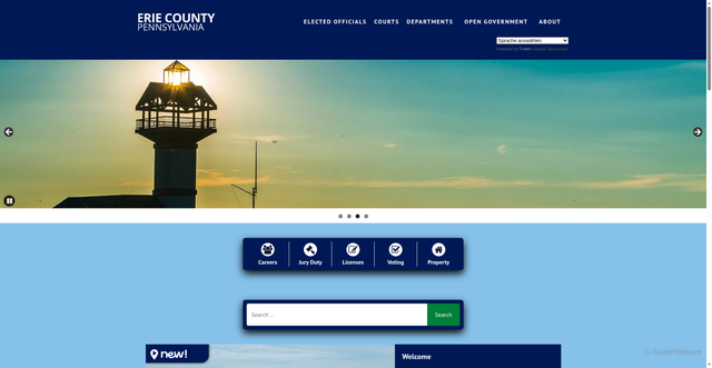 Security scan screenshot of https://eriecountypa.gov/