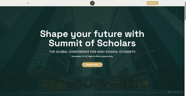 Security scan screenshot of https://summitofscholars.org/