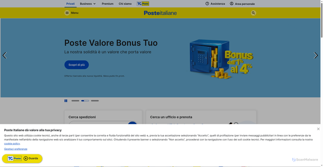 Security scan screenshot of https://poste.it