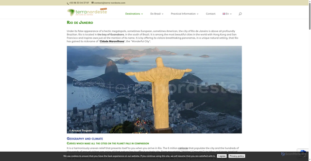 Security scan screenshot of https://terra-nordeste.com/en/destination/rio-de-janeiro-en/