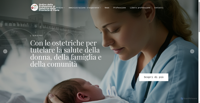 Security scan screenshot of https://www.ostetrichepavia.it/