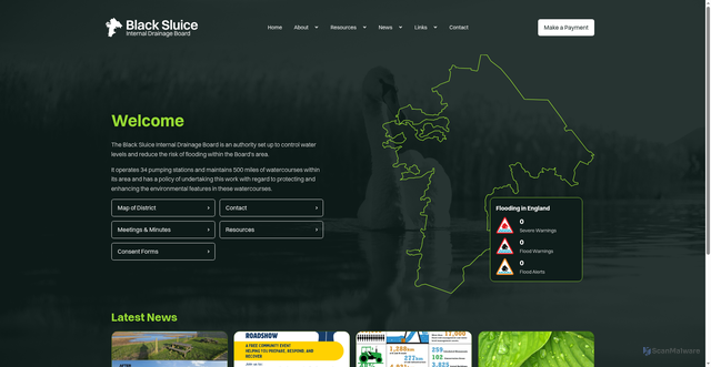 Security scan screenshot of http://www.blacksluiceidb.gov.uk