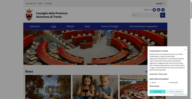 Security scan screenshot of https://www.consiglio.provincia.tn.it/