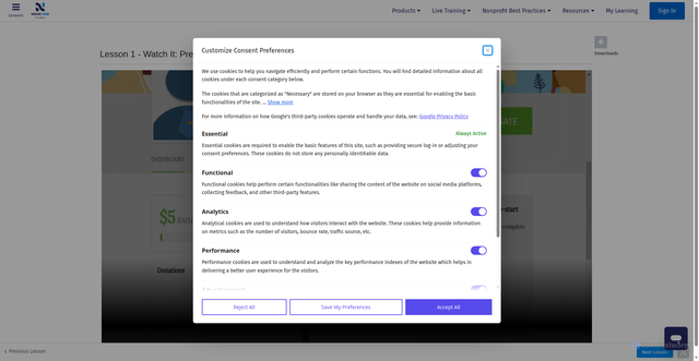 Security scan screenshot of https://academy.neonone.com/fundraiser-dashboard-settings-for-fundraisers/1359428
