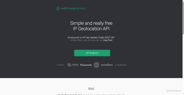 Security scan screenshot of https://reallyfreegeoip.org