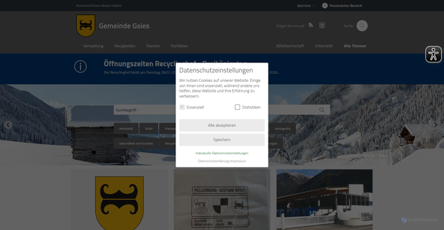 Security scan screenshot of https://www.gsies.eu/de