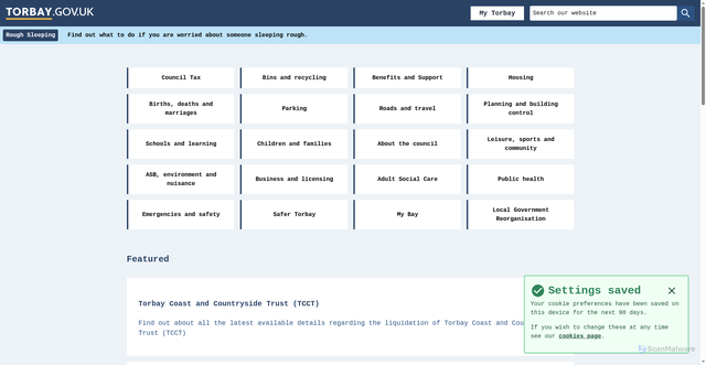 Security scan screenshot of https://www.torbay.gov.uk/