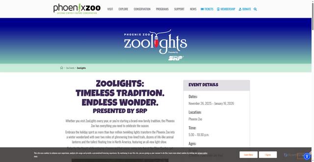 Security scan screenshot of https://www.phoenixzoo.org/events/zoolights/