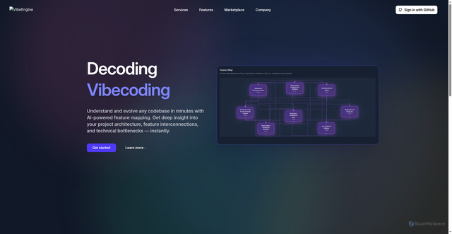 Security scan screenshot of https://vibeengine.tech/